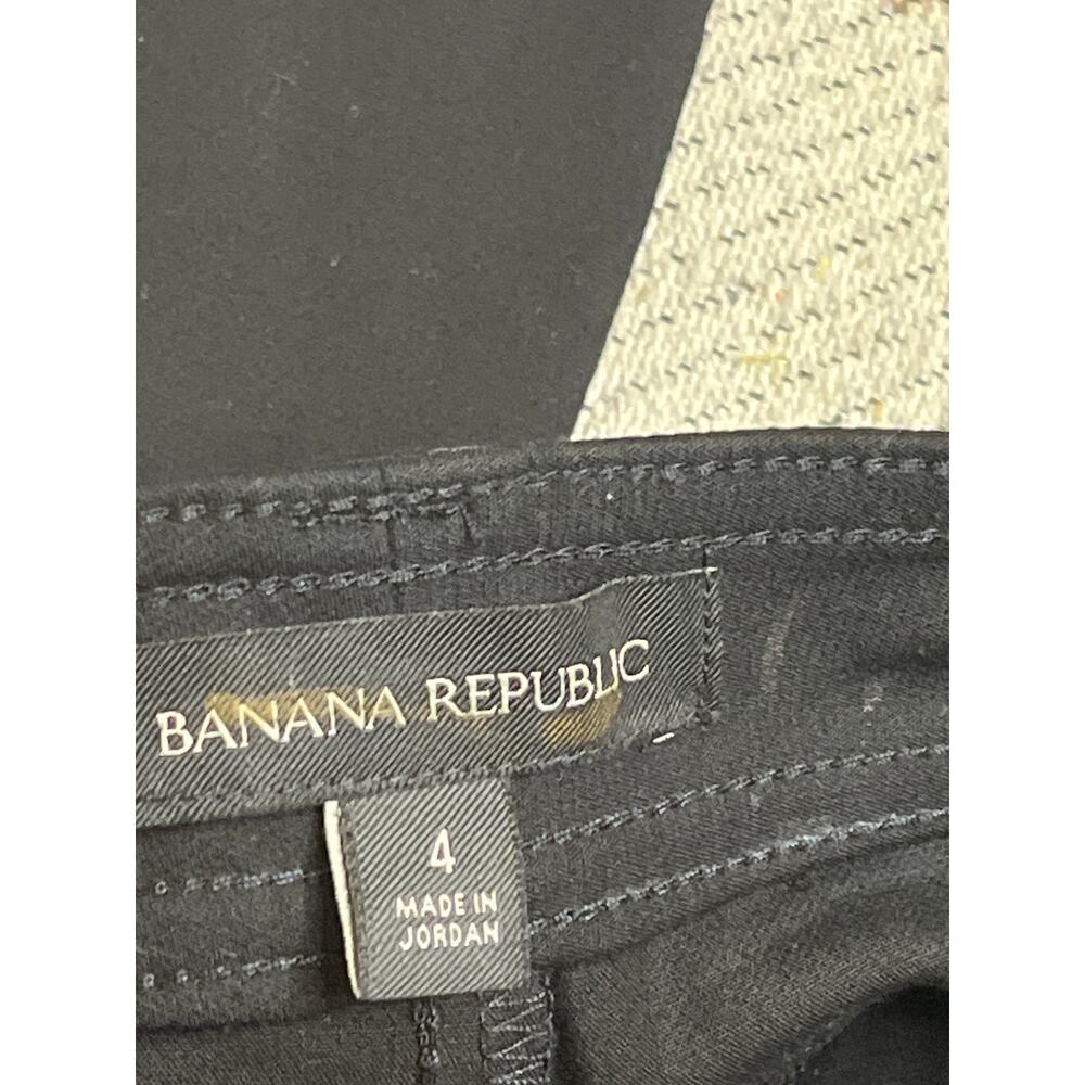 Banana Republic slim refined stretch cargo belted black pants, size 4 - Picture 4 of 14